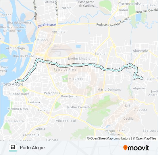 W131 JARDIM PORTO ALEGRE VIA ASSIS BRASIL bus Line Map