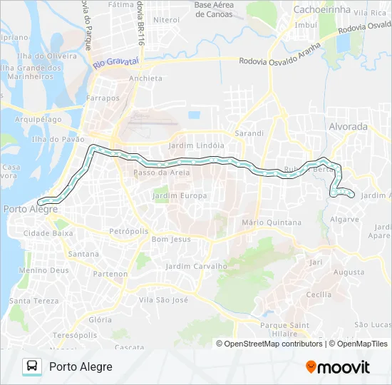 W131 JARDIM PORTO ALEGRE VIA ASSIS BRASIL Bus Line Map