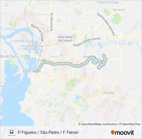 Mapa de W201 P. FIGUEIRA / SÃO PEDRO / F. FERRARI de autobús