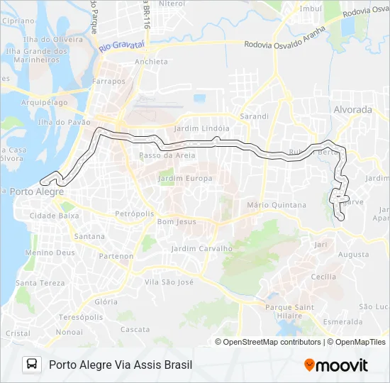 W135 JARDIM ALGARVE / TERRA NOVA - EXECUTIVO Bus Line Map