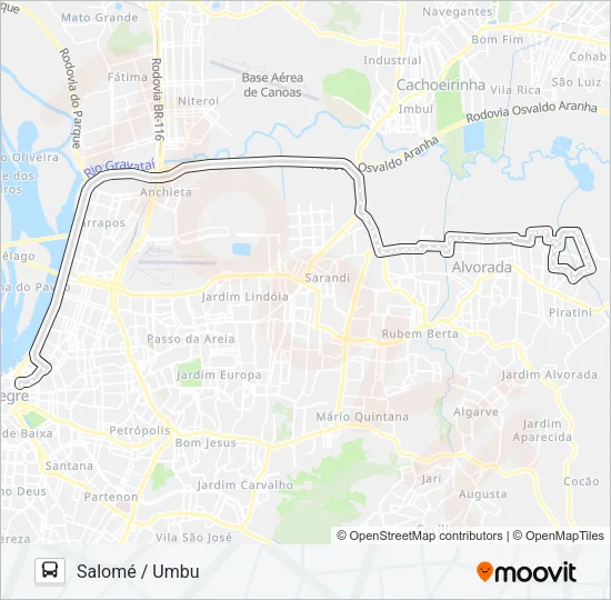 W181C UMBU / ITARARÉ VIA FREEWAY - EXECUTIVO Bus Line Map