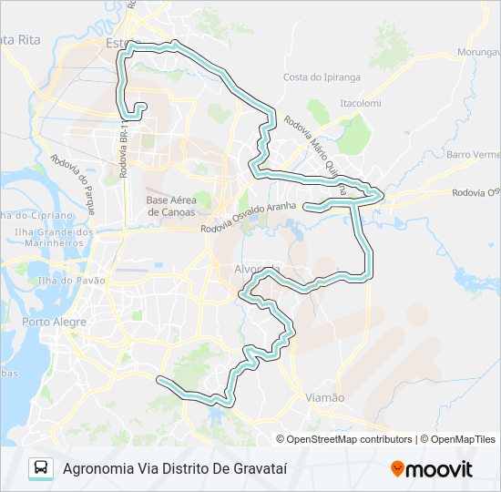 Mapa da linha TM2 TRANSVERSAL METROPOLITANA 2 de 