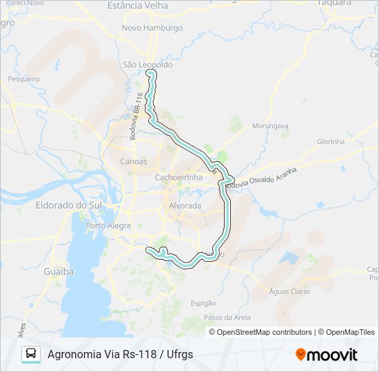 Mapa da linha TM3 TRANSVERSAL METROPOLITANA 3 de 