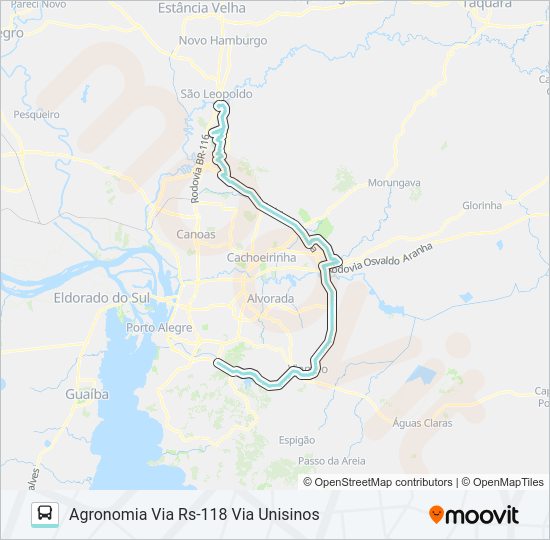 Mapa da linha TM3 TRANSVERSAL METROPOLITANA 3 de 