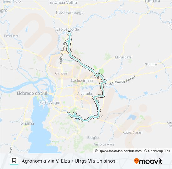 Mapa da linha TM3 TRANSVERSAL METROPOLITANA 3 de 