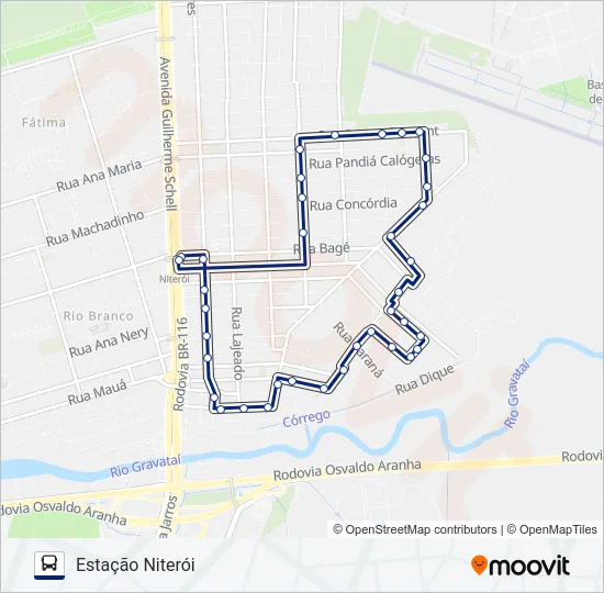 T111 INTEGRAÇÃO NITERÓI Bus Line Map