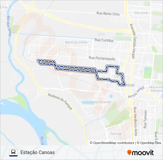 T153 INTEGRAÇÃO HARMONIA Bus Line Map