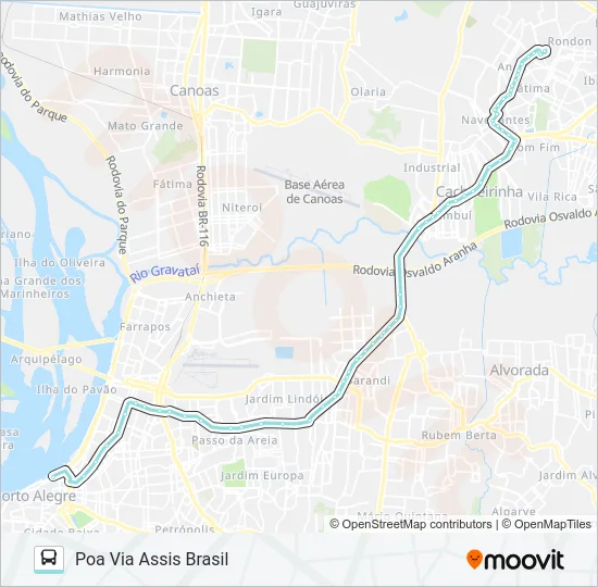 W381 CACHOEIRINHA - ANAIR Bus Line Map