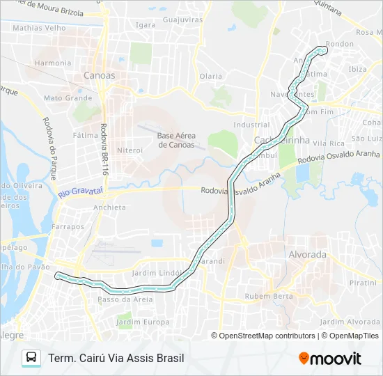 W381 CACHOEIRINHA - ANAIR Bus Line Map