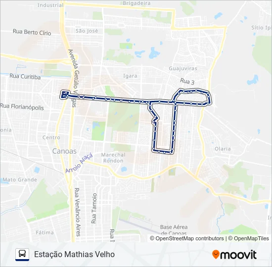 T132 INTEGRAÇÃO SANTA MARIA Bus Line Map