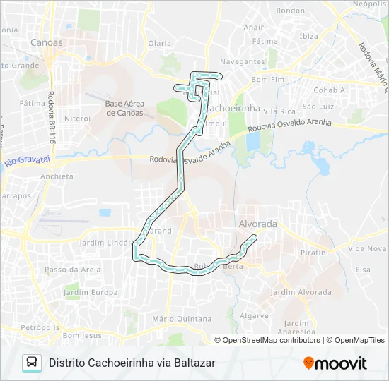 R601 CACHOEIRINHA / ALVORADA Bus Line Map