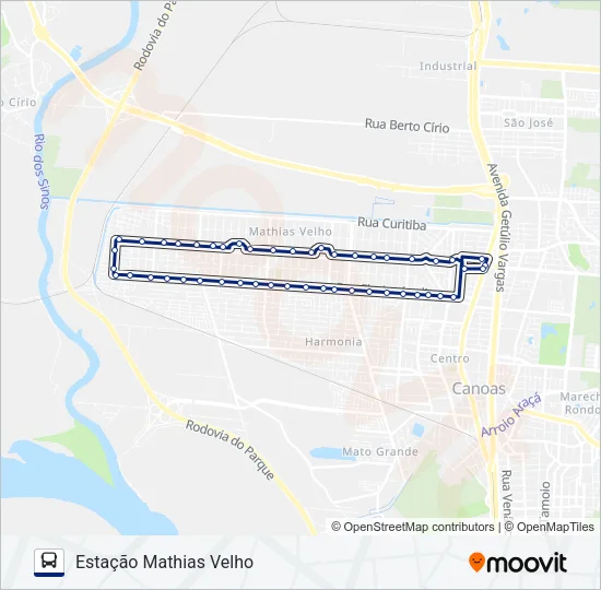 T161 INTEGRAÇÃO MATHIAS VELHO Bus Line Map