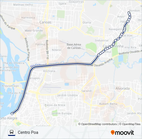 W352 CACHOEIRINHA - EXECUTIVO Bus Line Map