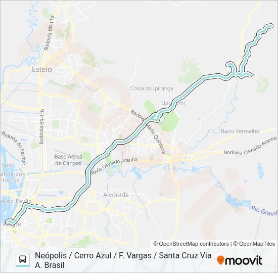 W651 MORUNGAVA / PORTO ALEGRE Bus Line Map