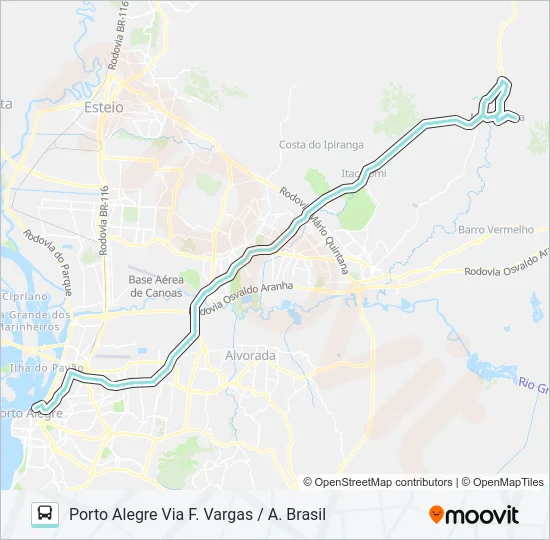 W651 MORUNGAVA / PORTO ALEGRE Bus Line Map
