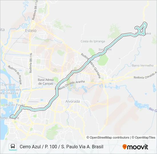 W651 MORUNGAVA / PORTO ALEGRE Bus Line Map