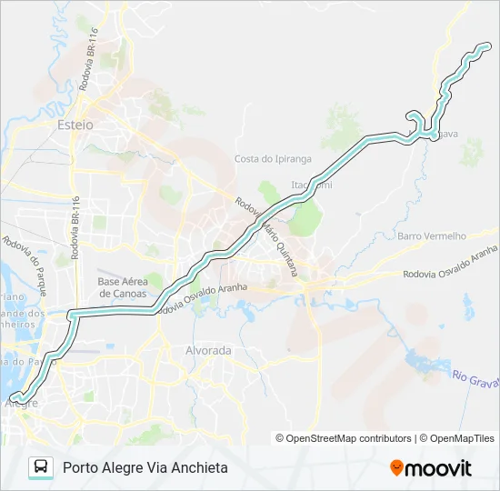 W651 MORUNGAVA / PORTO ALEGRE Bus Line Map