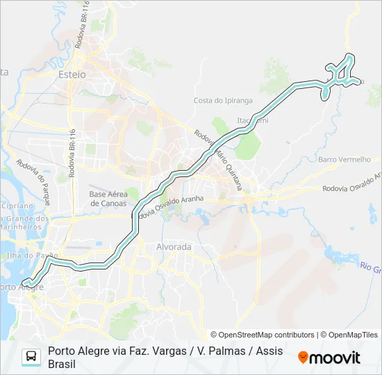 W651 MORUNGAVA / PORTO ALEGRE Bus Line Map