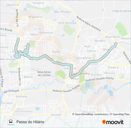 R503 PASSO DO HILÁRIO / CANOAS Bus Line Map