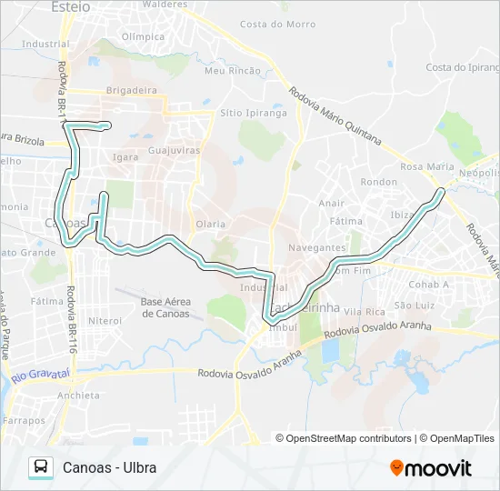 R503 PASSO DO HILÁRIO / CANOAS Bus Line Map