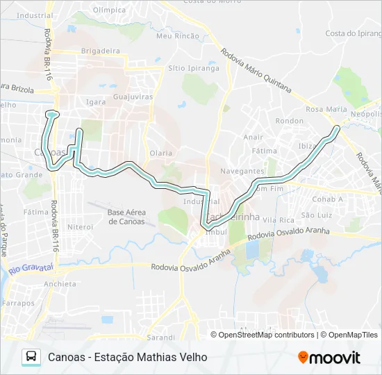 R503 PASSO DO HILÁRIO / CANOAS Bus Line Map