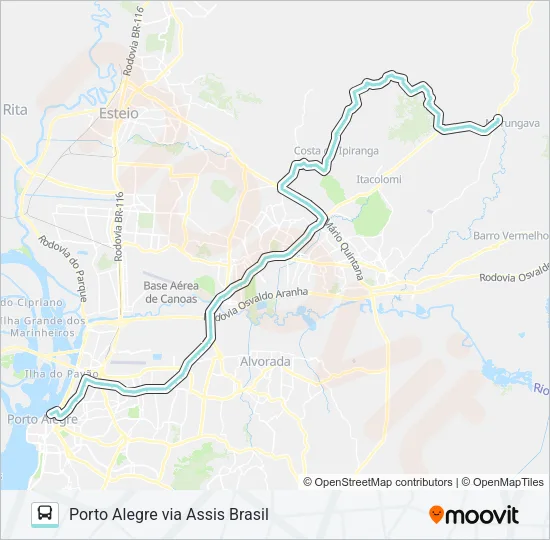 W651 MORRO AGUDO / PORTO ALEGRE Bus Line Map