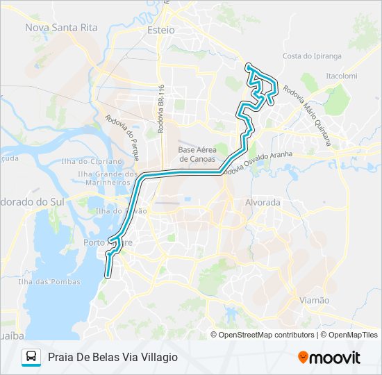Mapa da linha W300 GRANJA / BETÂNIA - SELETIVO de ônibus