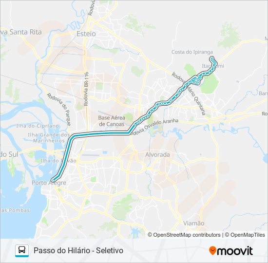 Mapa de W523 PASSO DO HILÁRIO - SELETIVO de autobús