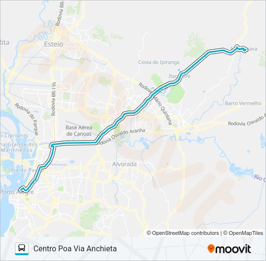 Mapa da linha W523 PASSO DO HILÁRIO - SELETIVO de ônibus