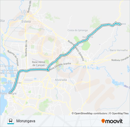 Mapa da linha W523 PASSO DO HILÁRIO - SELETIVO de ônibus