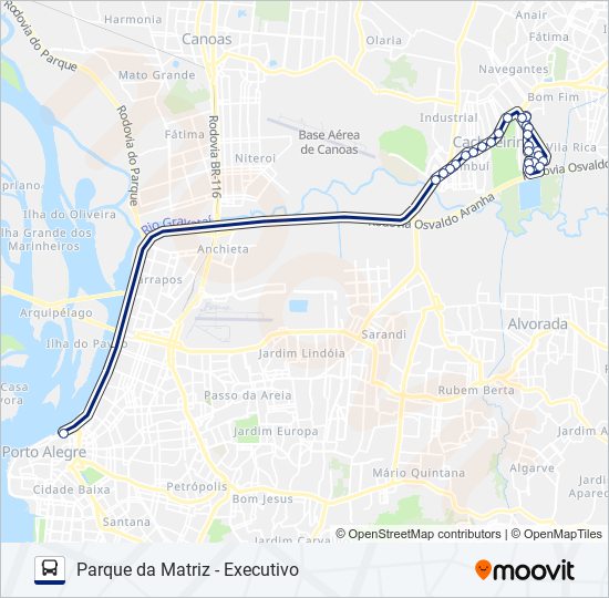 W528 PARQUE DA MATRIZ - EXECUTIVO bus Line Map