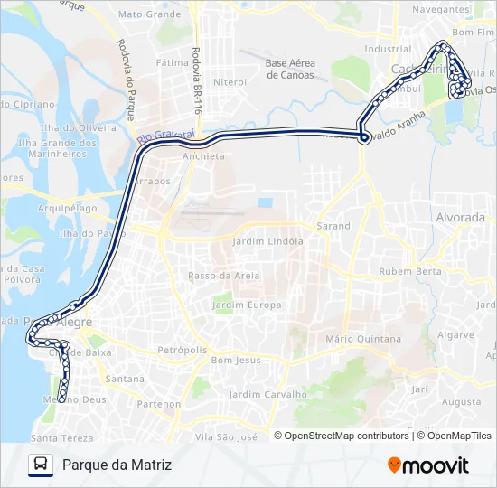 W528 PARQUE DA MATRIZ - EXECUTIVO Bus Line Map