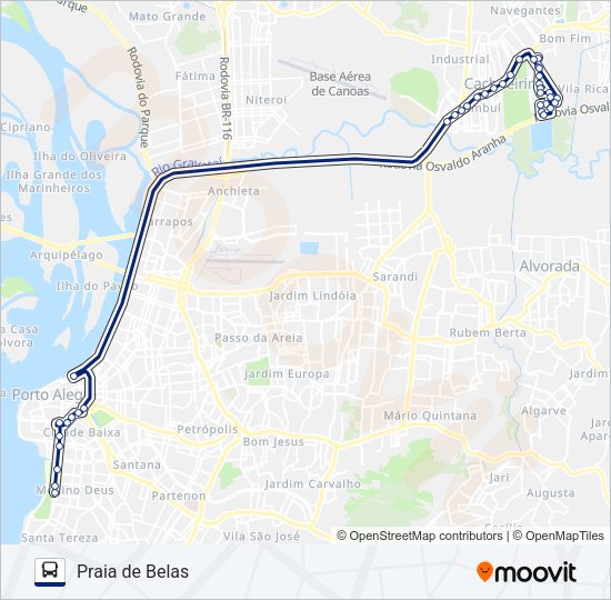 Mapa da linha W528 PARQUE DA MATRIZ - EXECUTIVO de ônibus