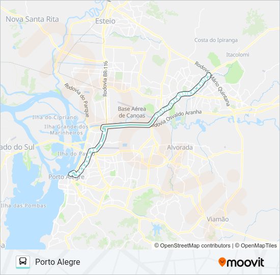 Mapa da linha W518 PASSO DO HILÁRIO VIA ANCHIETA de ônibus