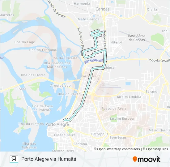 N107 CANOAS - FÁTIMA / PORTO ALEGRE Bus Line Map