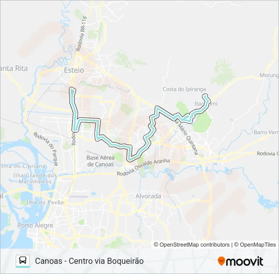 R500 CACHOEIRINHA - FÁTIMA / CANOAS Bus Line Map
