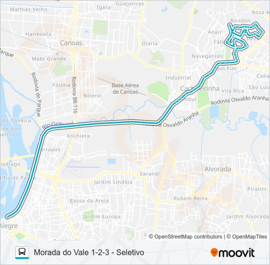Mapa de W508 MORADA DO VALE 1-2-3 - SELETIVO de autobús