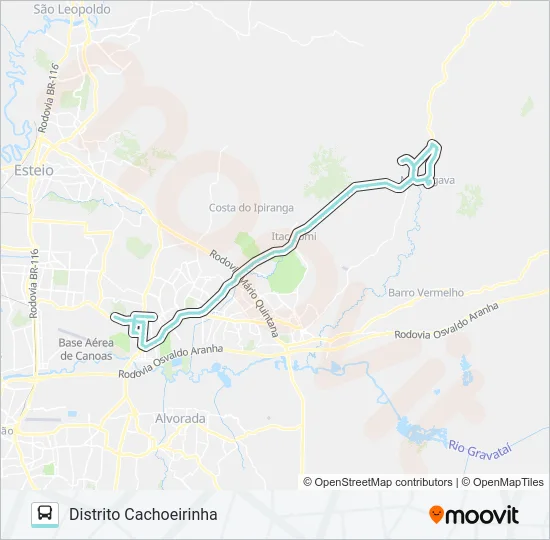 R054 MORUNGAVA / DISTRITO CACHOEIRINHA Bus Line Map