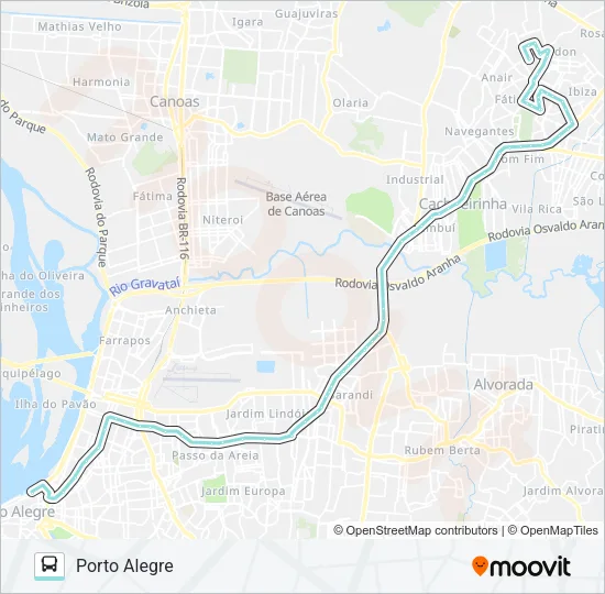 W501 MORADA DO VALE 1 VIA ASSIS BRASIL Bus Line Map