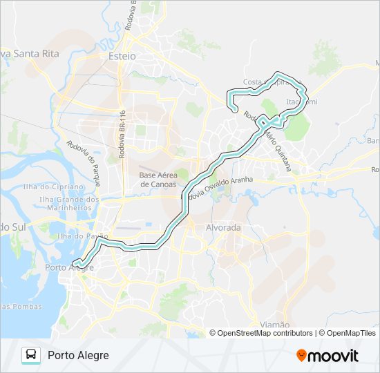 Mapa da linha W519 PASSO DO HILÁRIO VIA ASSIS BRASIL de ônibus