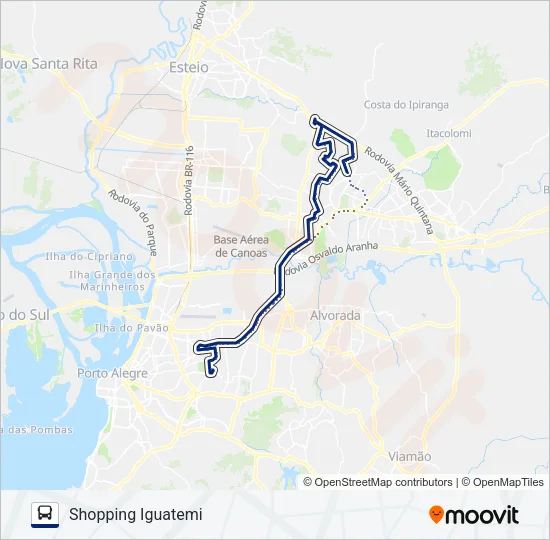 W510 CACHOEIRINHA / IGUATEMI - EXECUTIVO Bus Line Map
