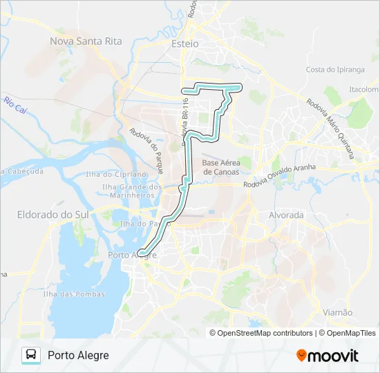 N170 GUAJUVIRAS / PORTO ALEGRE VIA VENÂNCIO Bus Line Map