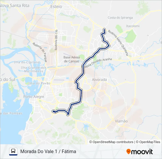 W355 FÁTIMA / MORADA DO VALE 1 - FAPA / PUC Bus Line Map