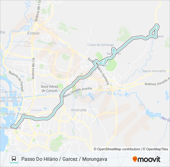 W519 P. HILÁRIO / MORUNGAVA VIA ASSIS BRASIL bus Line Map