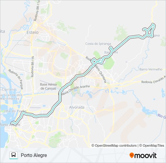 Mapa da linha W519 P. HILÁRIO / MORUNGAVA VIA ASSIS BRASIL de ônibus