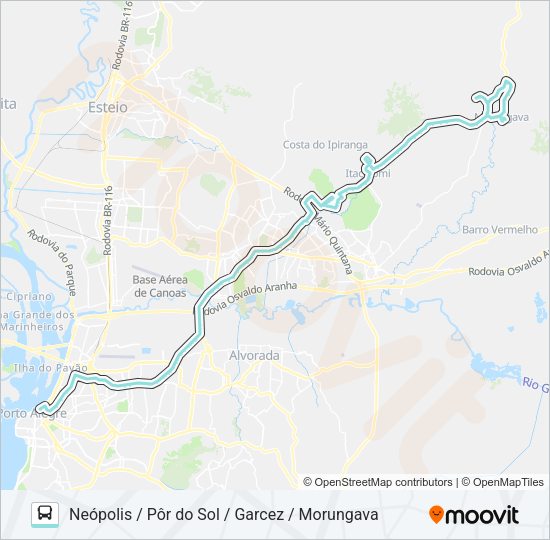 Mapa da linha W519 P. HILÁRIO / MORUNGAVA VIA ASSIS BRASIL de ônibus