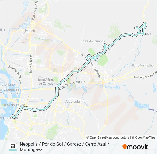 W519 P. HILÁRIO / MORUNGAVA VIA ASSIS BRASIL Bus Line Map