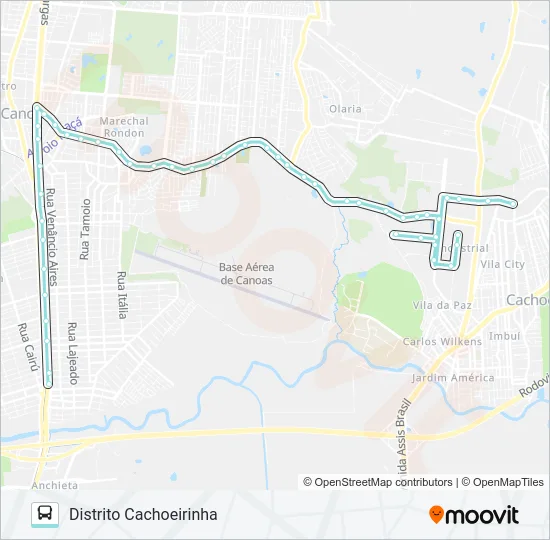 R511 CANOAS - NITERÓI / DISTRITO CACHOEIRINHA Bus Line Map
