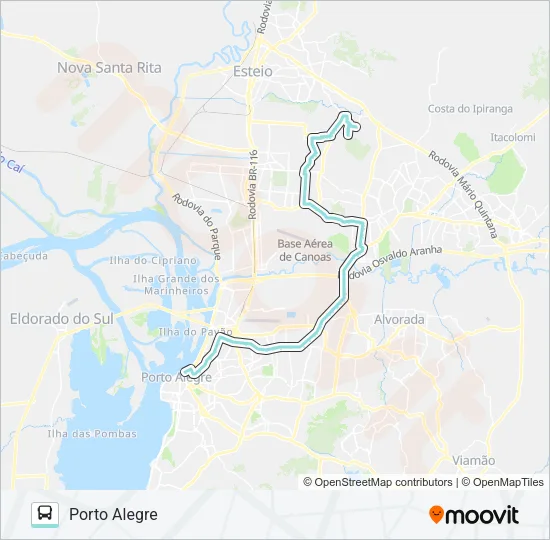 N139 GUAJUVIRAS / PORTO ALEGRE VIA ASSIS BRASIL Bus Line Map