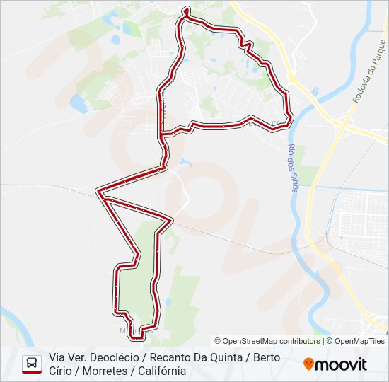 Mapa da linha R40 MORRETES de ônibus